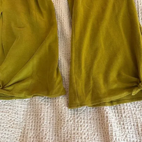 Daily Practice by Anthropologie Mustard Yellow Tie-Hem Joggers Pants bohochic sm - Picture 6 of 7